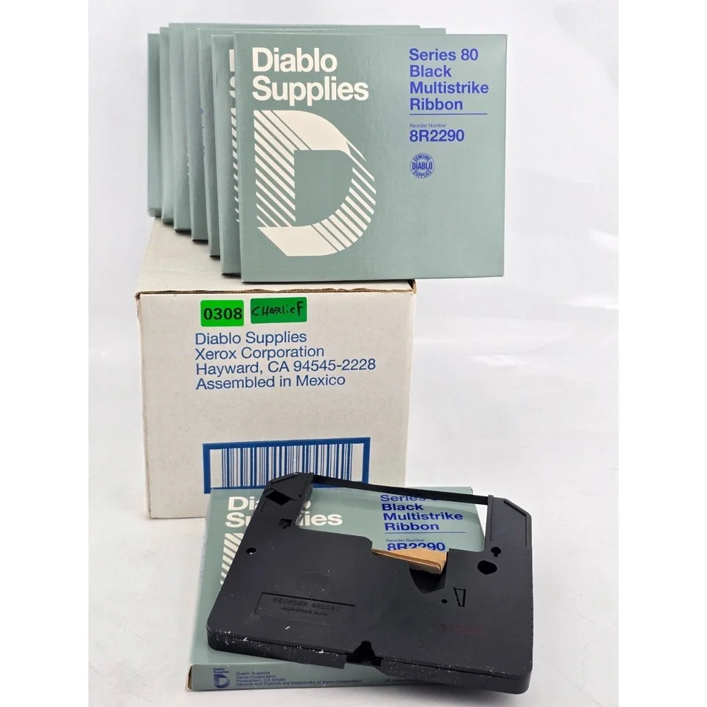 8 Lot NOS - DIABLO SUPPLIES 8R2290 SERIES 80 BLACK MULTISTRIKE RIBBON